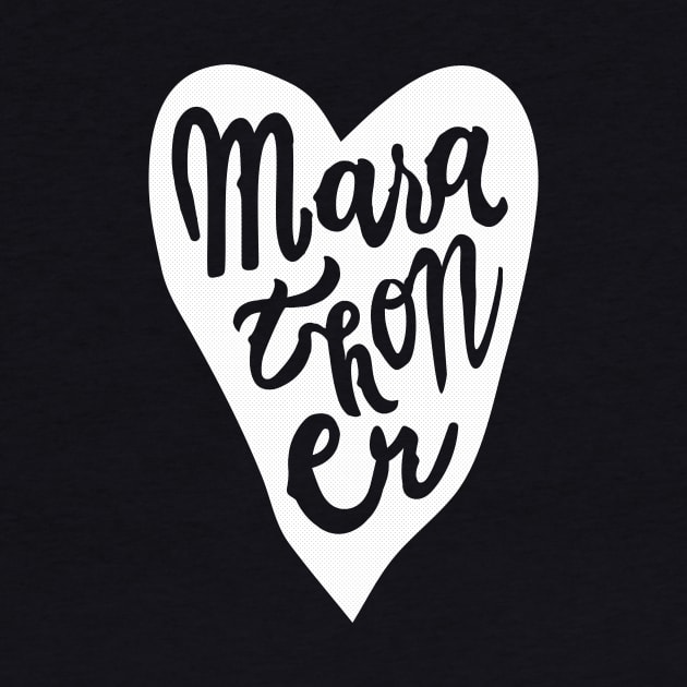 Marathoner Heart Handlettered Marathon by SunnyLemonader